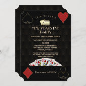 Casino Las Vegas Gold Great Gatsby Silvester Einladung (Vorne/Hinten)