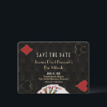 Casino Las Vegas Poker Bar Mitzvah Save the Date<br><div class="desc">Einzigartiges Casino Royale und großartiges Design. Es zeigt Vintage Kunst Deko Stil,  Roaring 1920er Jahre alten Hollywood,  spielen Karten Anzüge,  Spielkarten. Auf der Rückseite Imitate Gold Art Deco Muster,  Initialen und Spielkarten Anzug. Verwenden Sie das Tool Personalisieren,  um Ihre Informationen hinzuzufügen. Für mehr,  besuchen Sie bitte meine Casino Collection.</div>