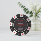 Casino Las Vegas Poker Chip Bachelor Einladung (Stehend Vorderseite)