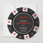 Casino Las Vegas Poker Chip Bachelor Einladung (Vorderseite)