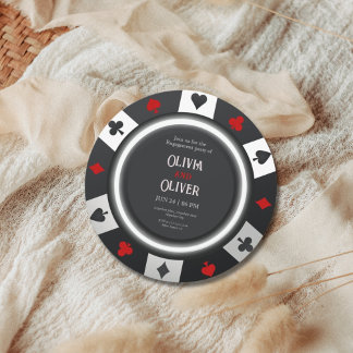 Casino Las Vegas Poker Chip Verlobungsfeier Einladung