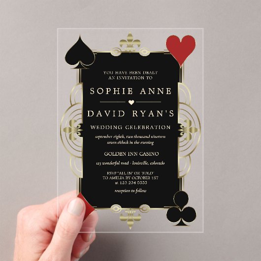 Casino Las Vegas Poker Hochzeit Acryleinladungen (Insitu (Handheld))