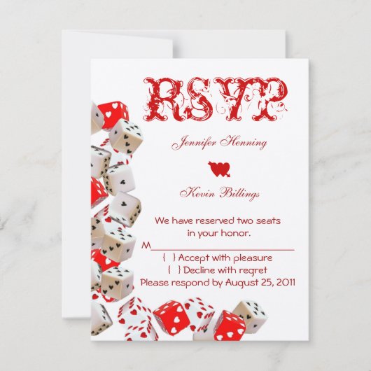 Casino Las Vegas Wedding RSVP Karte (Vorderseite)