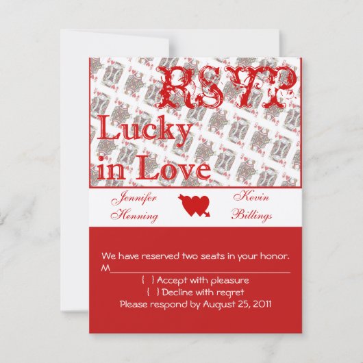 Casino Las Vegas Wedding RSVP Karte (Vorderseite)