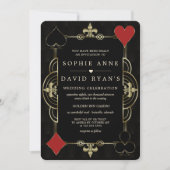 Casino Lugano Poker Hochzeit Einladung (Vorderseite)