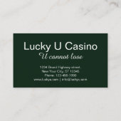 Casino Manager lustig anpassbar Visitenkarte (Rückseite)