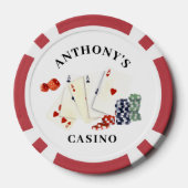 Casino mit personalisiertem Namen Pokerchips (Rückseite)