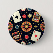 Casino-Musterdesign auf Schwarz Button (Vorderseite)