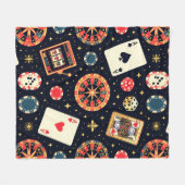 Casino-Musterdesign auf Schwarz Fleecedecke (Vorderseite (Horizontal))