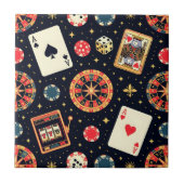 Casino-Musterdesign auf Schwarz Fliese (Vorderseite)