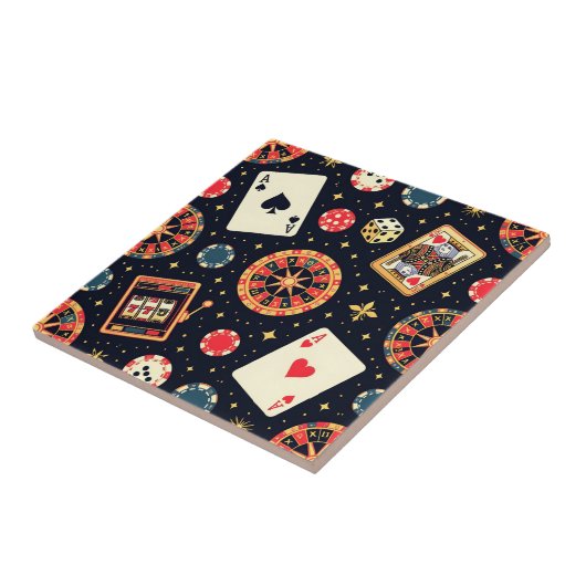 Casino-Musterdesign auf Schwarz Fliese (Seite)