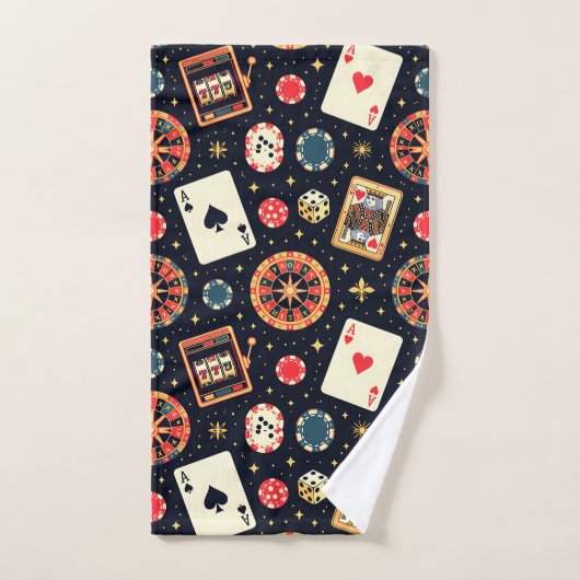 Casino-Musterdesign auf Schwarz Handtuch (Handtuch)