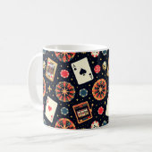 Casino-Musterdesign auf Schwarz Kaffeetasse (Vorderseite Links)