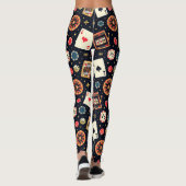 Casino-Musterdesign auf Schwarz Leggings (Rückseite)