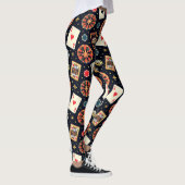 Casino-Musterdesign auf Schwarz Leggings (Rechts)