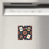 Casino-Musterdesign auf Schwarz Magnet (In Situ (Geschirrspüler))