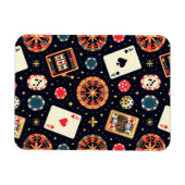 Casino-Musterdesign auf Schwarz Magnet (Horizontal)