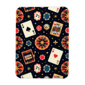 Casino-Musterdesign auf Schwarz Magnet (Vertikal)