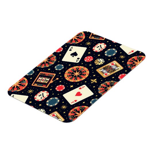 Casino-Musterdesign auf Schwarz Magnet (Linke Seite)