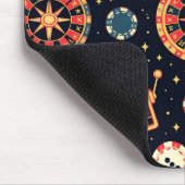 Casino-Musterdesign auf Schwarz Mousepad (Ecke)