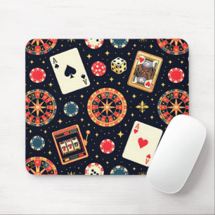 Casino-Musterdesign auf Schwarz Mousepad