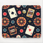 Casino-Musterdesign auf Schwarz Mousepad (Vorne)