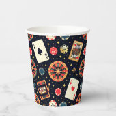 Casino-Musterdesign auf Schwarz Pappbecher (Links)