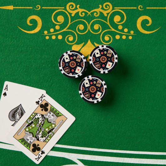 Casino-Musterdesign auf Schwarz Pokerchips (Pokertisch (Stapel))