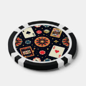 Casino-Musterdesign auf Schwarz Pokerchips (Einzeln)