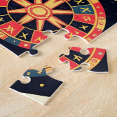 Casino-Musterdesign auf Schwarz Puzzle (Seite)