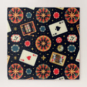 Casino-Musterdesign auf Schwarz Puzzle (Horizontal)