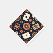 Casino-Musterdesign auf Schwarz Serviette (Ecke)