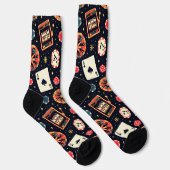 Casino-Musterdesign auf Schwarz Socken (Rechts)