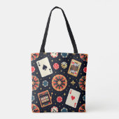 Casino-Musterdesign auf Schwarz Tasche (Rückseite)