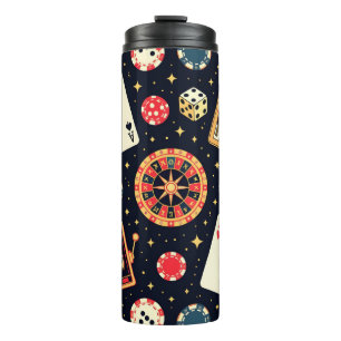 Casino-Musterdesign auf Schwarz Thermosbecher