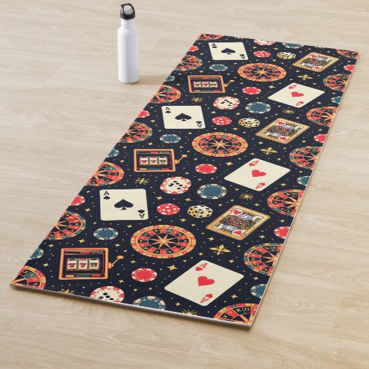 Casino-Musterdesign auf Schwarz Yogamatte (Beispiel)