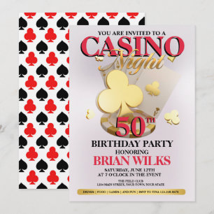 Casino-Nacht-Geburtstagsfeier-Einladung Einladung