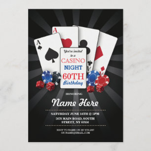 Casino Nacht Las Vegas Geburtstags-Einladung Party Einladung