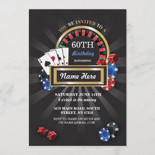 Casino Nacht Las Vegas Geburtstagseinladung Party Einladung