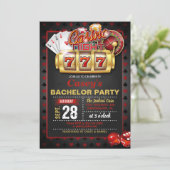 Casino Night Bachelor Party Einladung (Stehend Vorderseite)