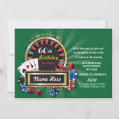 Casino Night Birthday Las Vegas Roulette Einladung (Vorderseite)
