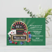 Casino Night Birthday Las Vegas Roulette Einladung (Stehend Vorderseite)