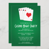 Casino Night Birthday Party Einladung (Vorne/Hinten)