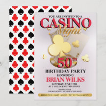 Casino Night Birthday Party Einladung