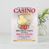 Casino Night Birthday Party Einladung (Stehend Vorderseite)