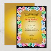 Casino Night Birthday Party Einladung Vorlage (Vorne/Hinten)