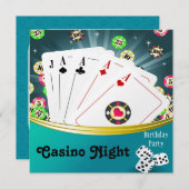Casino Night Birthday Party Einladungen (Vorne/Hinten)