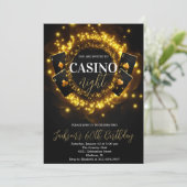 Casino Night Birthday Poker Geburtstagsparty Einladung (Stehend Vorderseite)