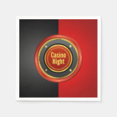 Casino Night Black and Red Poker Chip Serviette (Vorderseite)