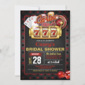Casino Night Bridal Dusche Einladung (Vorderseite)